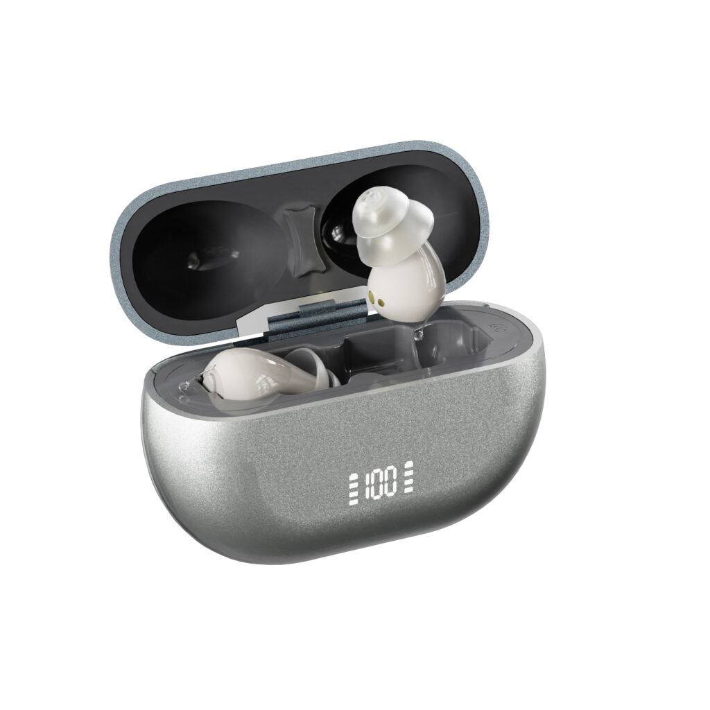 Goodmi GM-955 completely-in-canal rechargeable hearing aid with smart UV charging case for wholesale