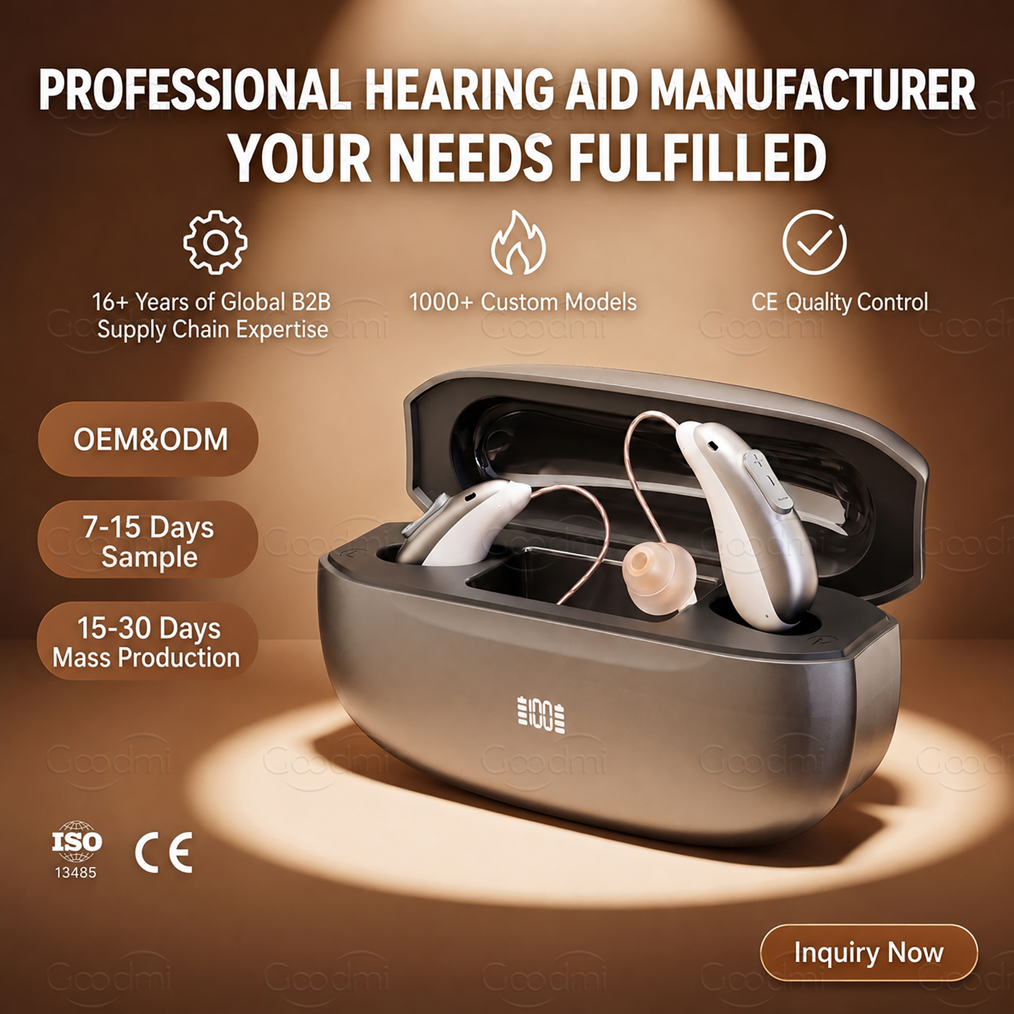 GM-322 (3U3) APP RIC hearing aid for OEM and wholesale Goodmi GM-322 (3U3) APP rechargeable RIC hearing aid with charging case for OEM and wholesale projects
