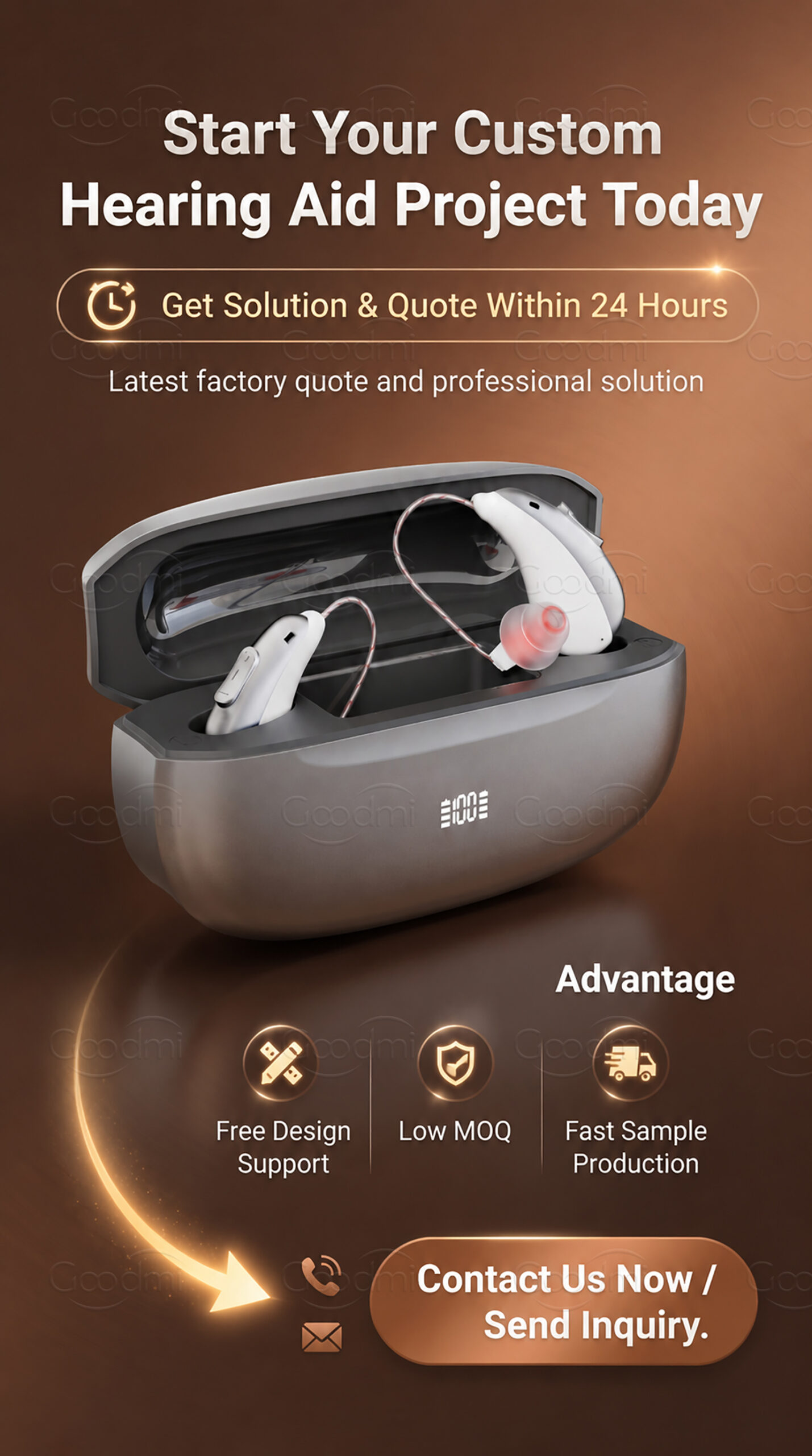 Goodmi hearing aid OEM manufacturing capability with production lines custom models and supply partners