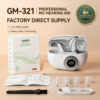 GM-321 rechargeable RIC hearing aid package user guides charging case domes cable and cleaning brush