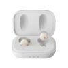 GM-955s rechargeable CIC hearing aid with compact charging case on a white background