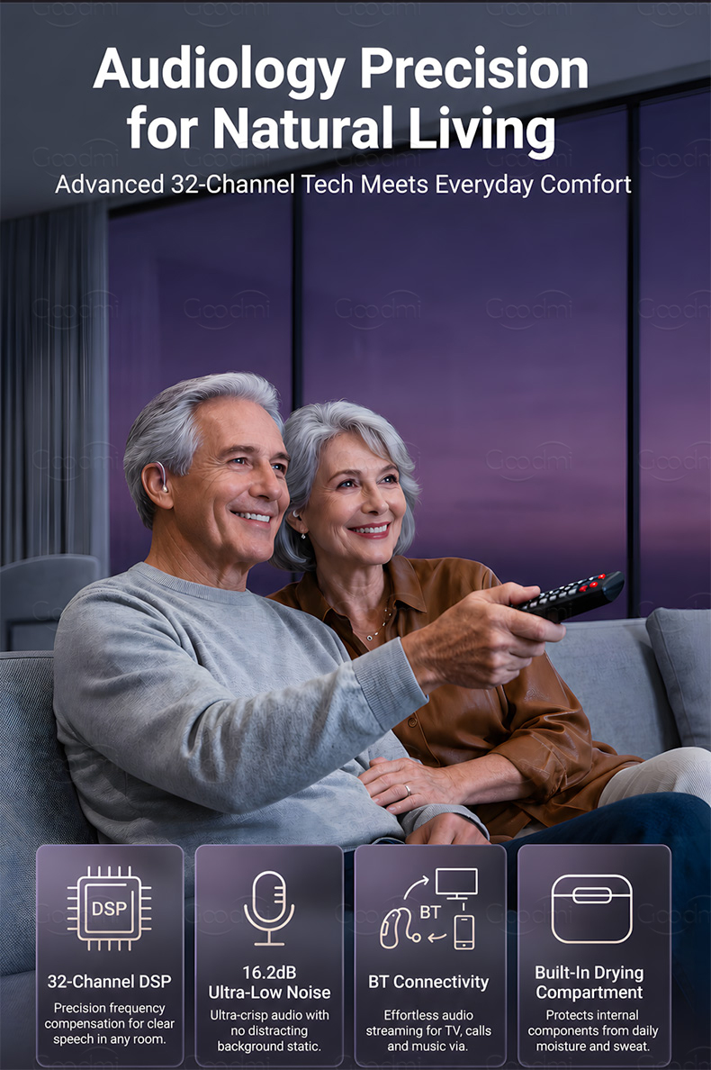 GM-321 hearing aid Smart Outdoor and Meeting listening mode scenarios