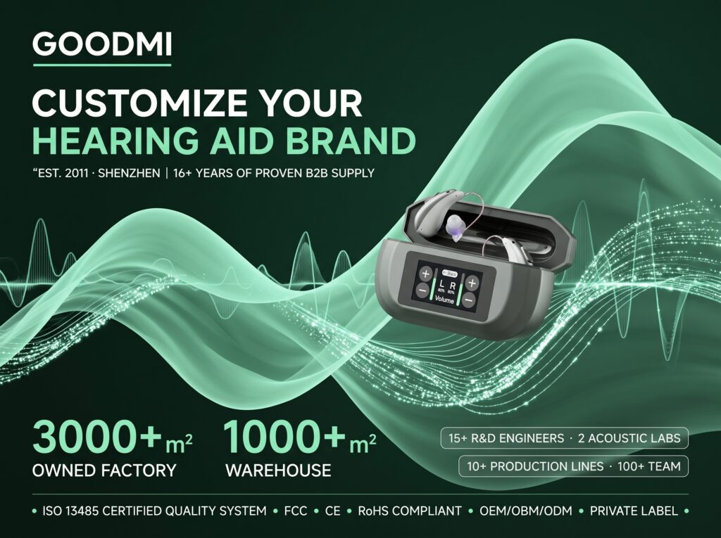 Goodmi Hearing Aid OEM ODM Factory - Customize Your Hearing Aid Brand with 3000+ sqm Smart Manufacturing