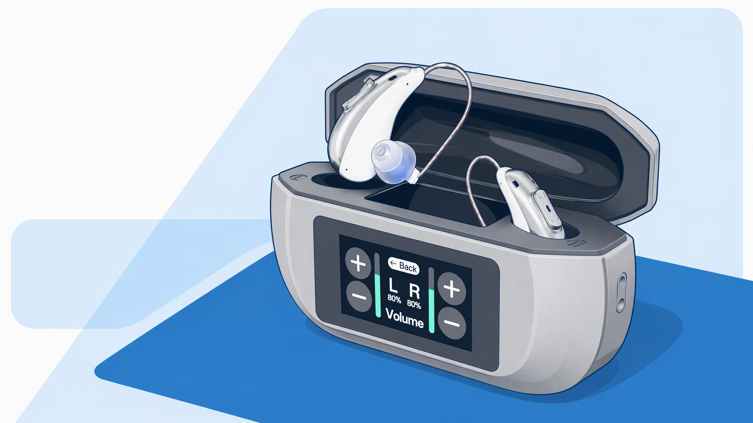 Private Label 32 Channel RIC Hearing Aid with Touchscreen Smart Charging Case - OEM ODM Service